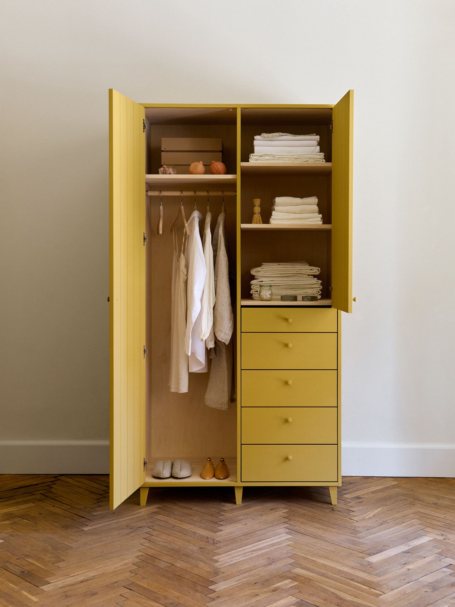 the inside of a wardrobe