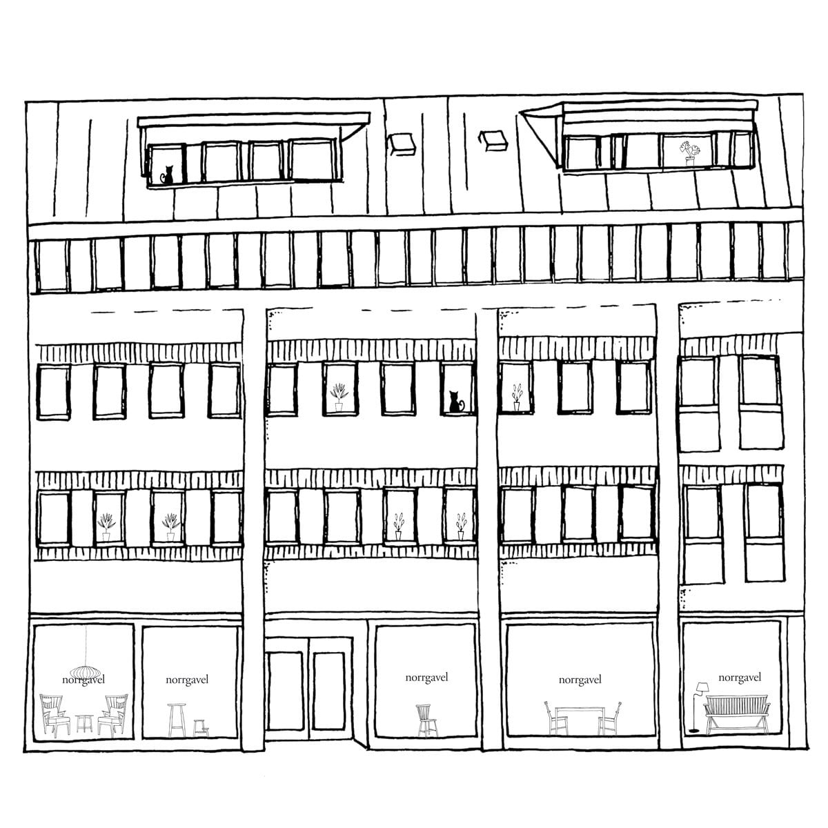 Illustration of the store in Gothenburg