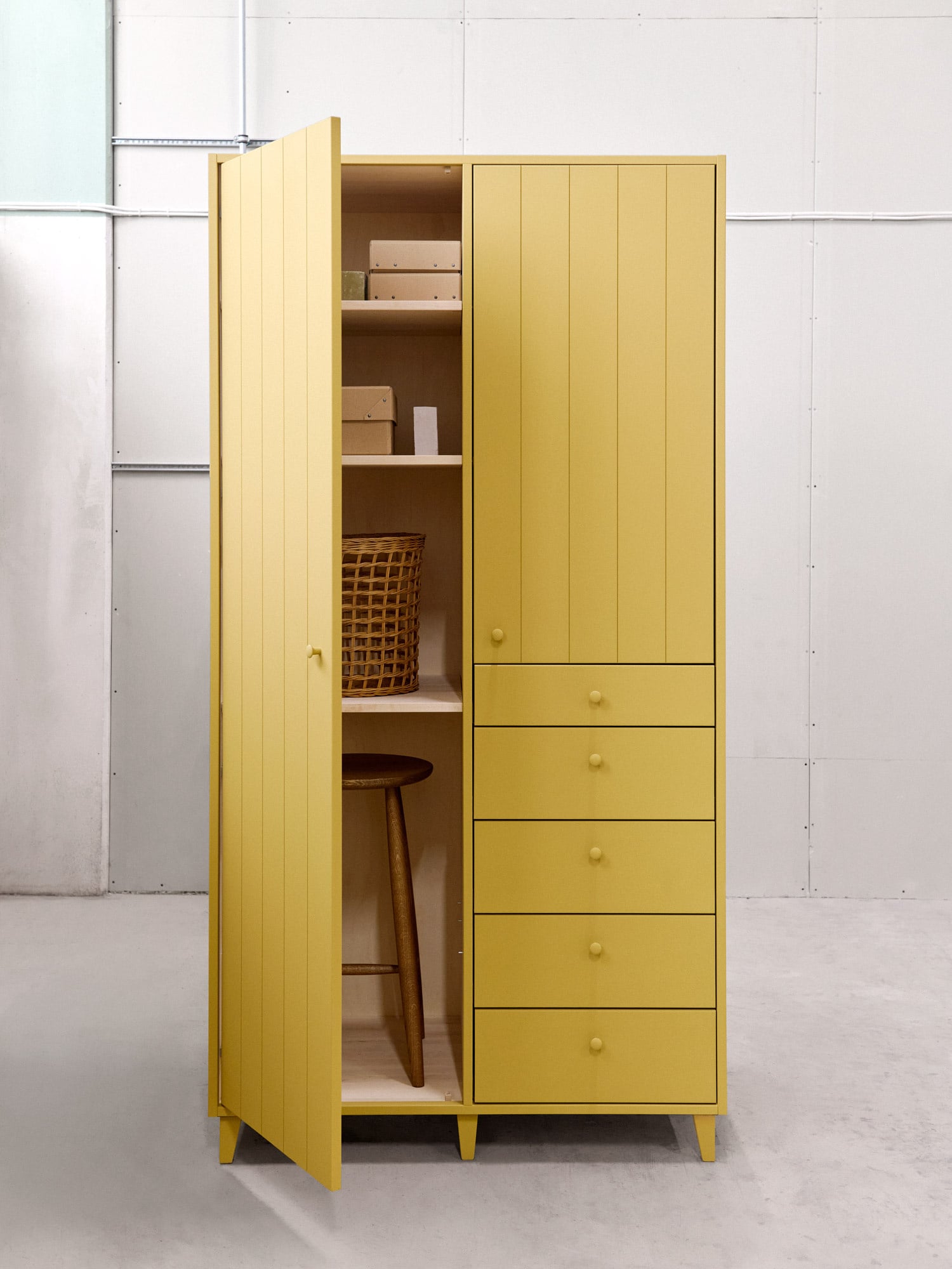 yellow wardrobe