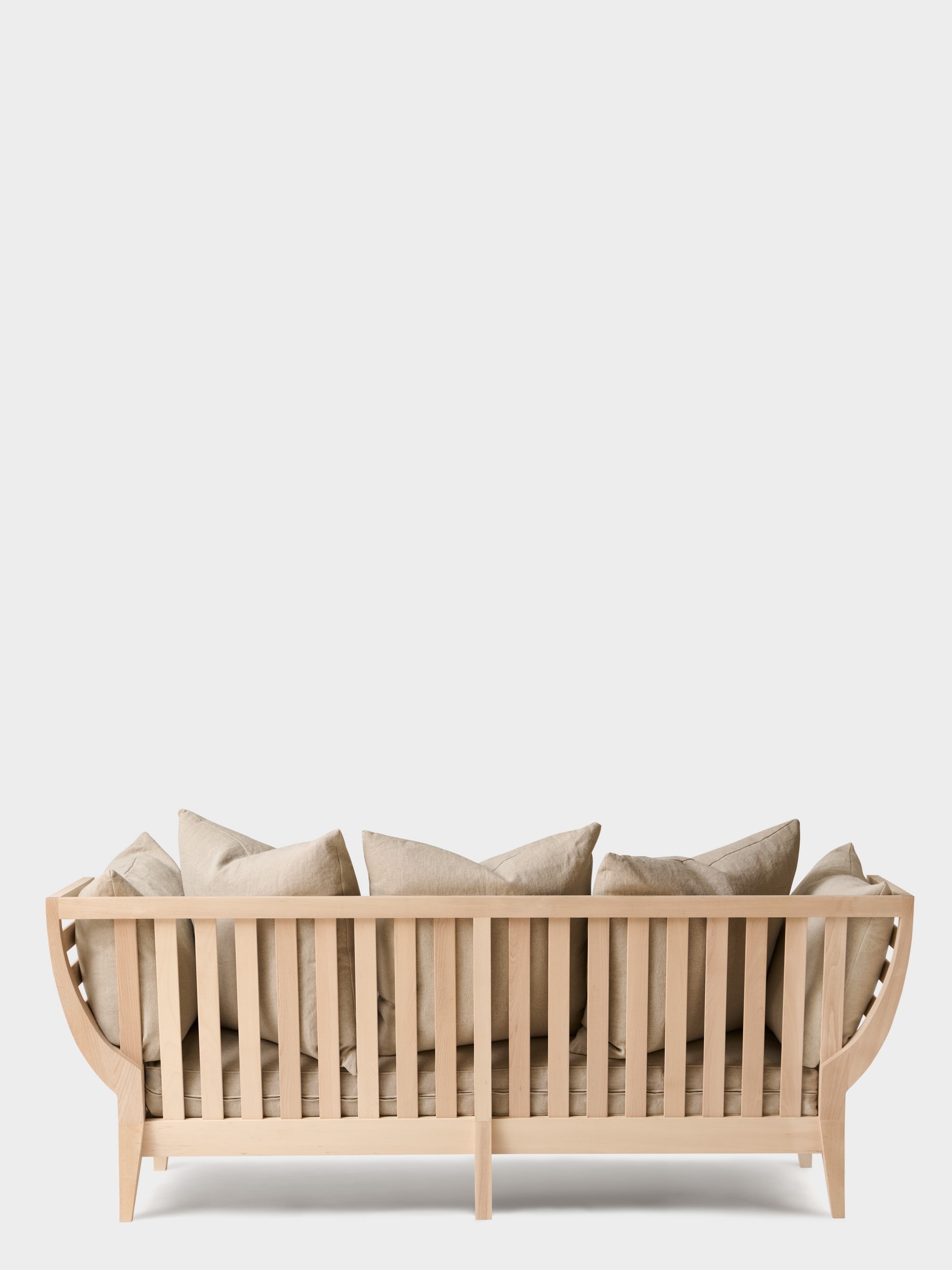 Norrgavels wooden sofa from the back