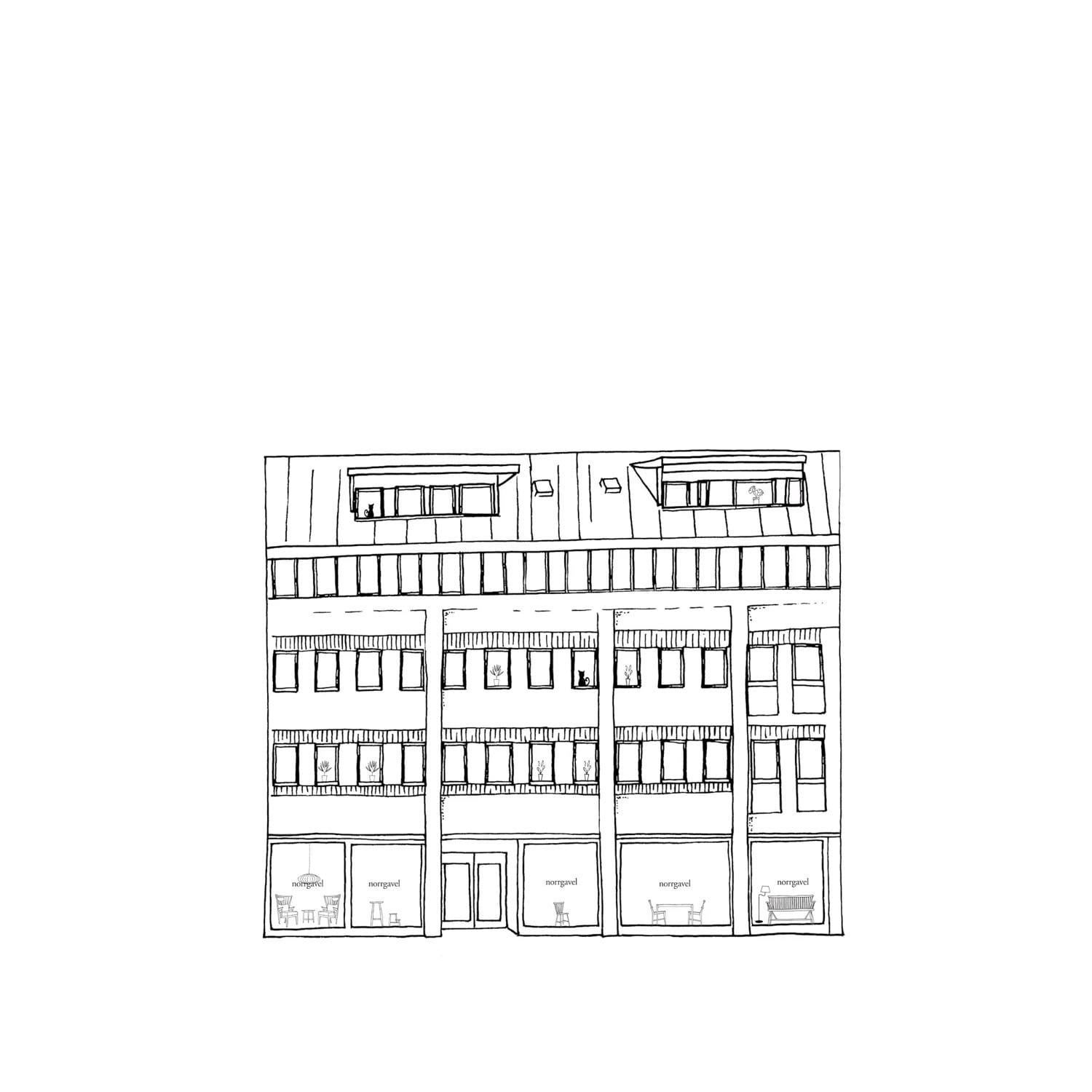 Illustration of the shop in Gothenburg