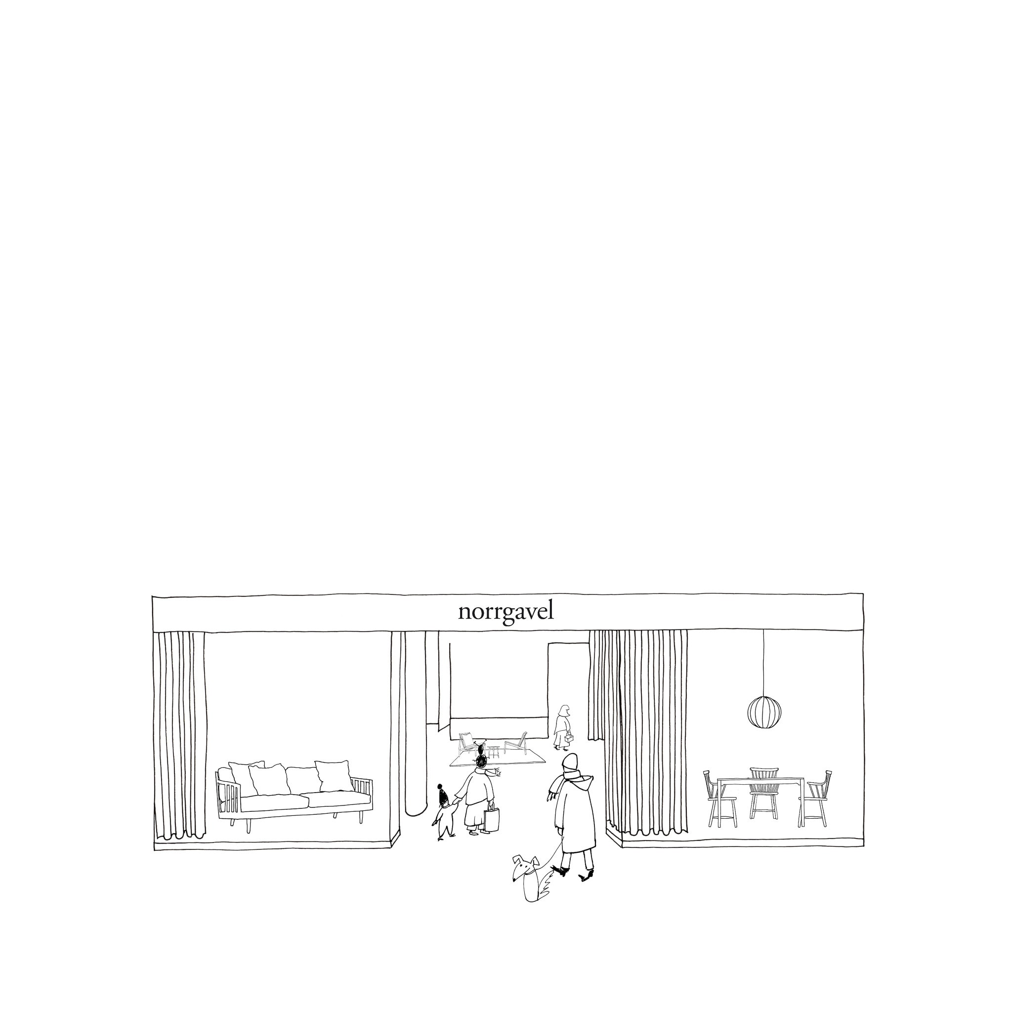 Illustration of the shop in Lammhult