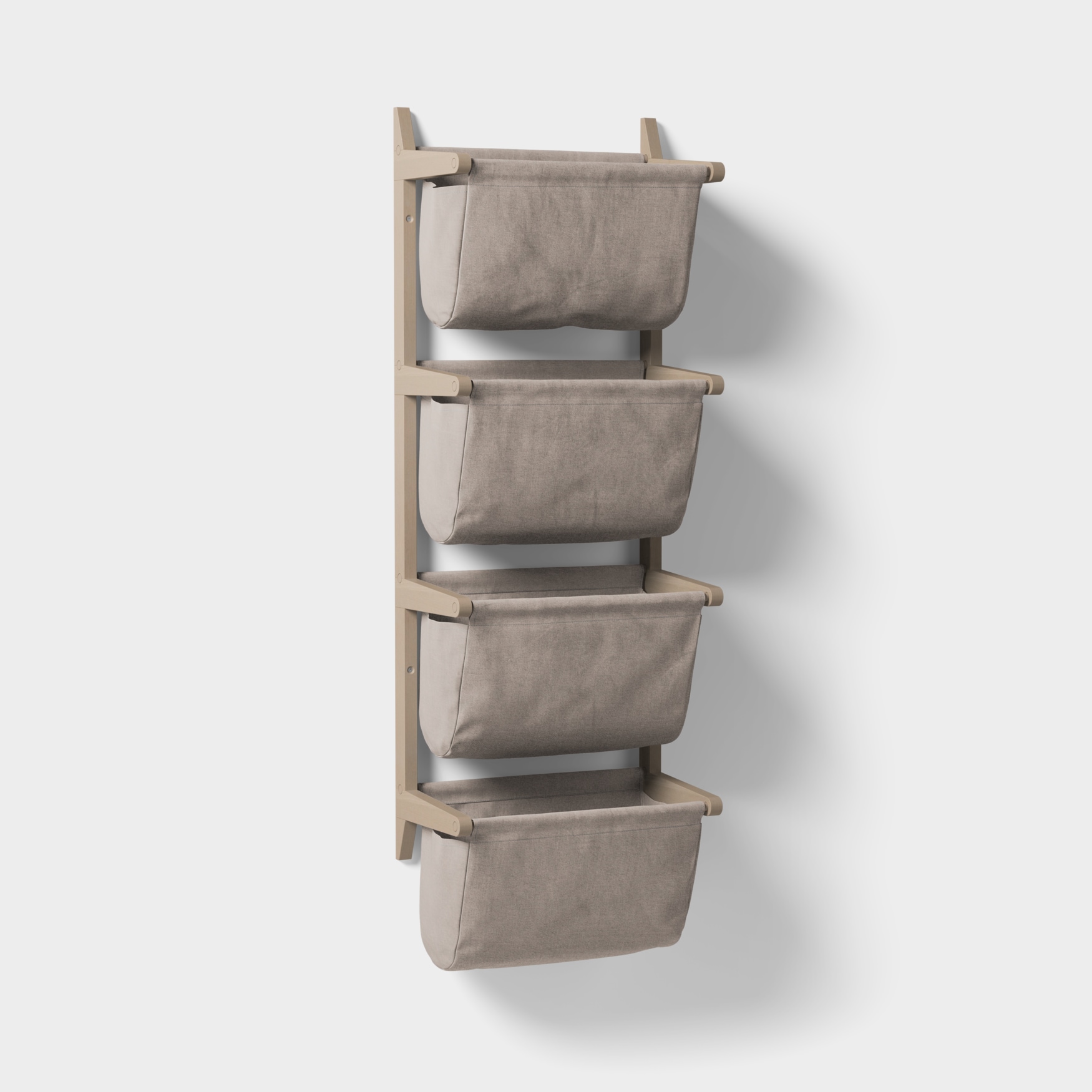 bag shelf with linen bags