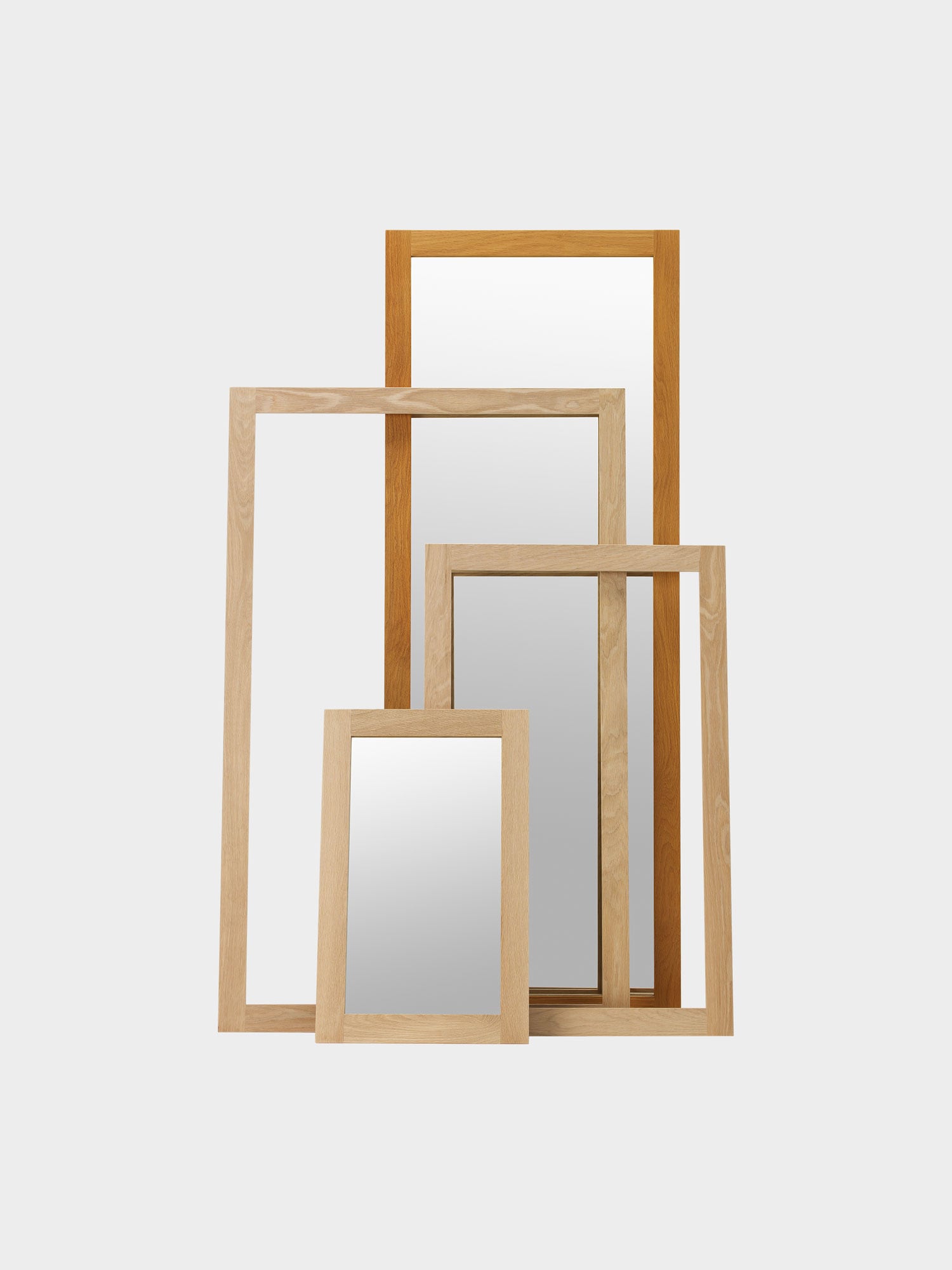 mirrors in oak