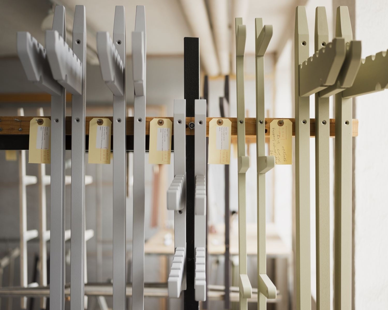 tempera-painted shelves