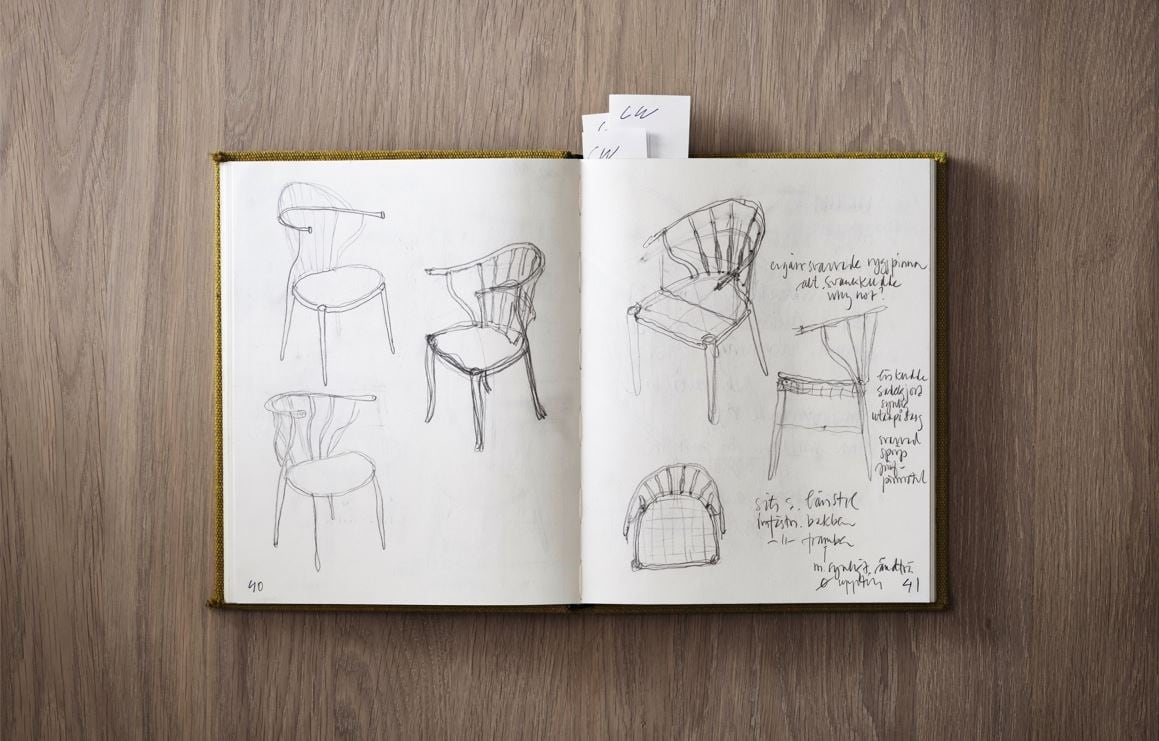 Sketch of Armchair china-windsor