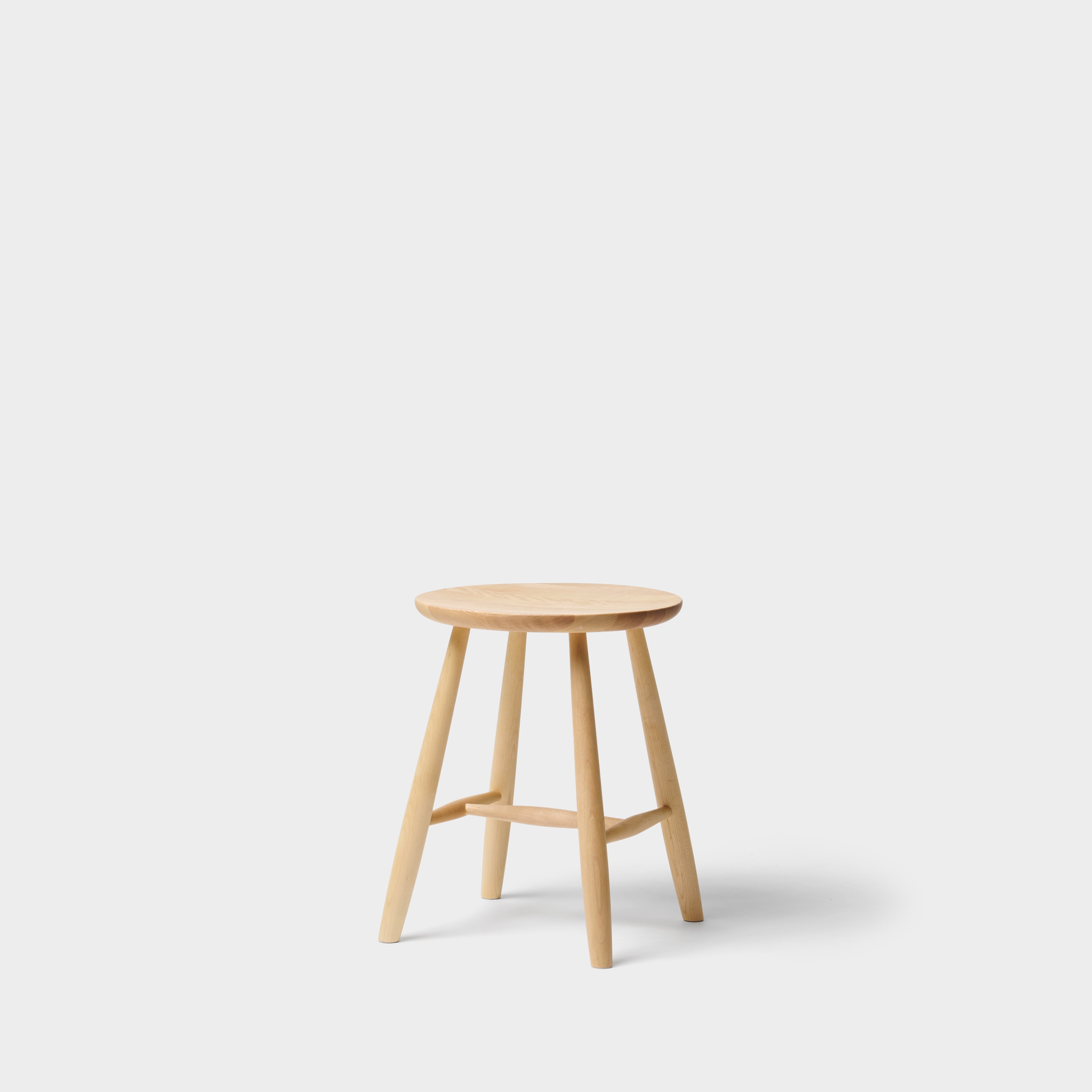 Pinn stool round Birch