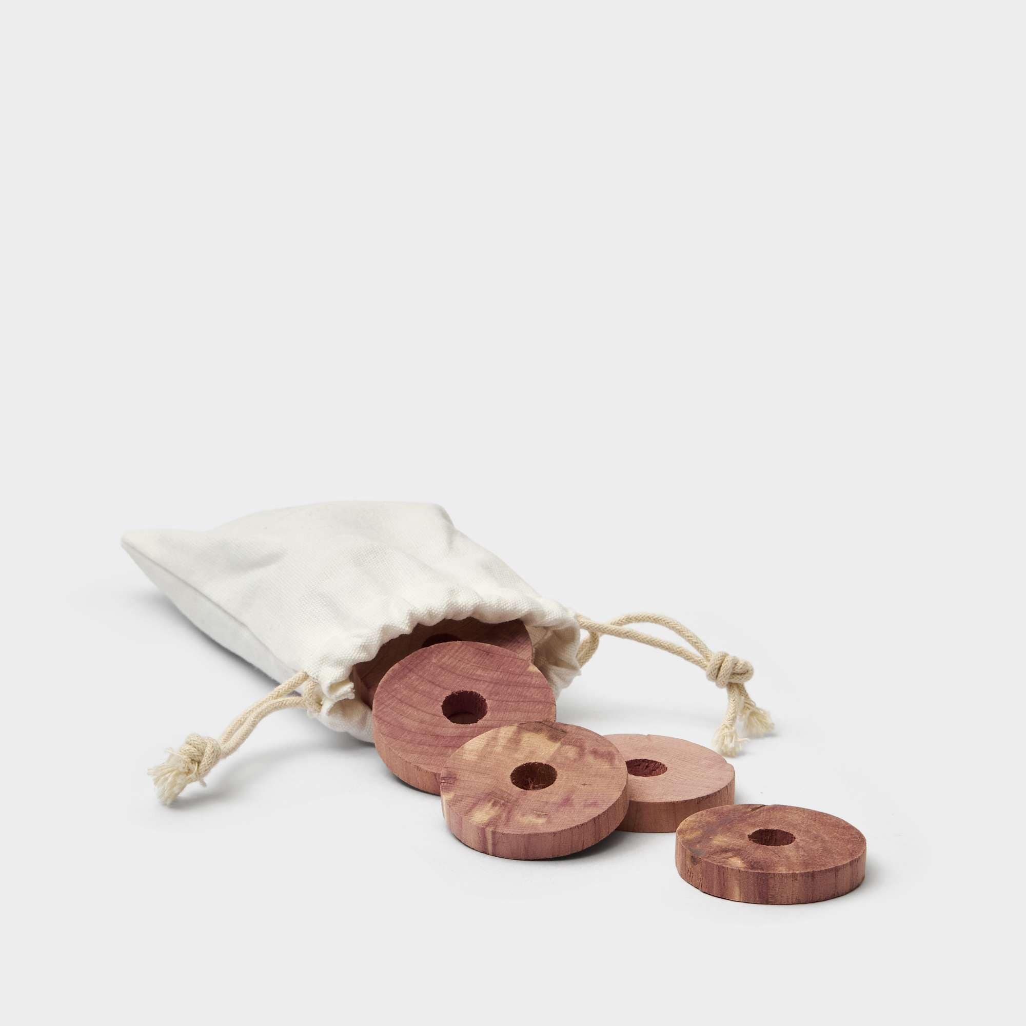 Cedar wood rings for hangers