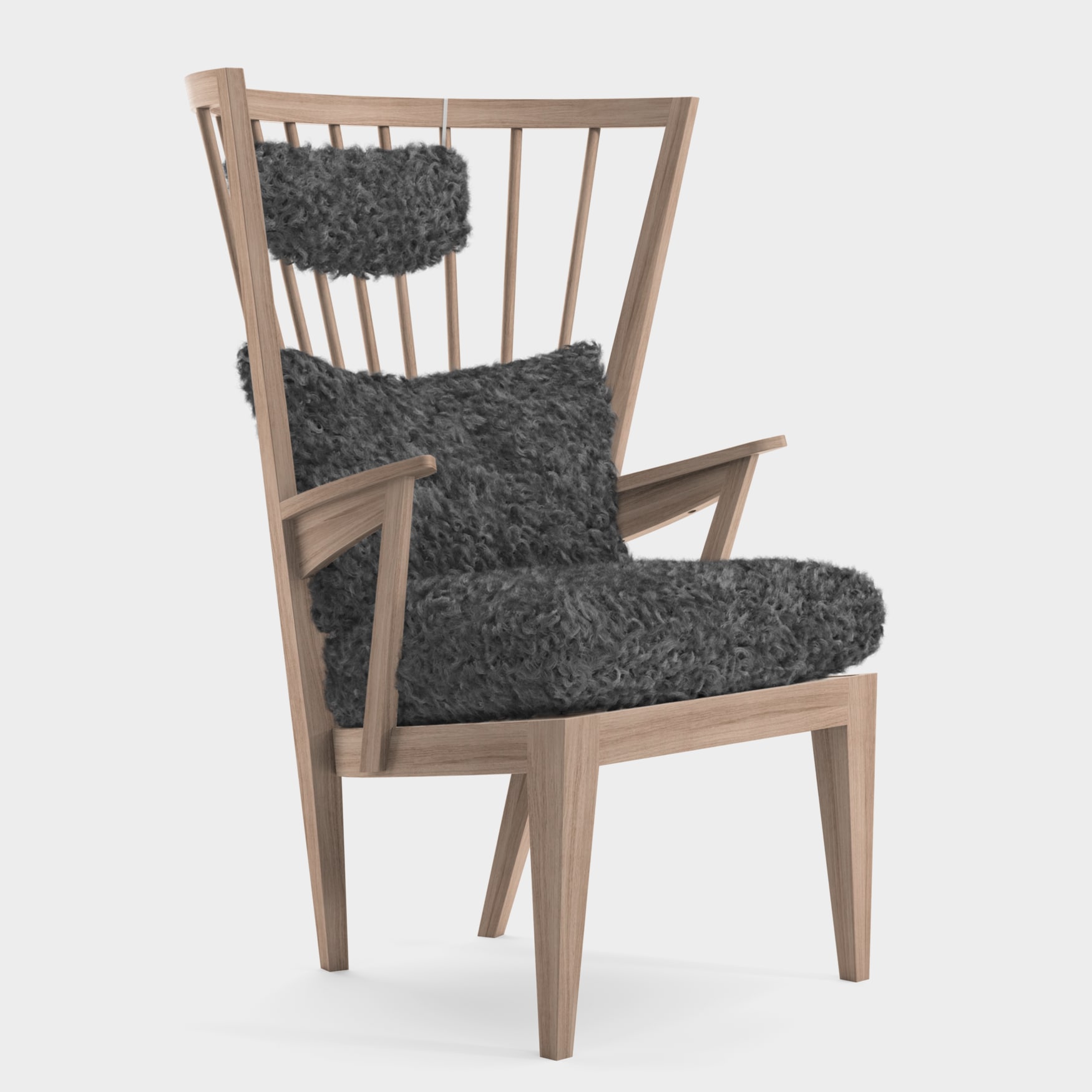 Wooden armchair Oak white oil