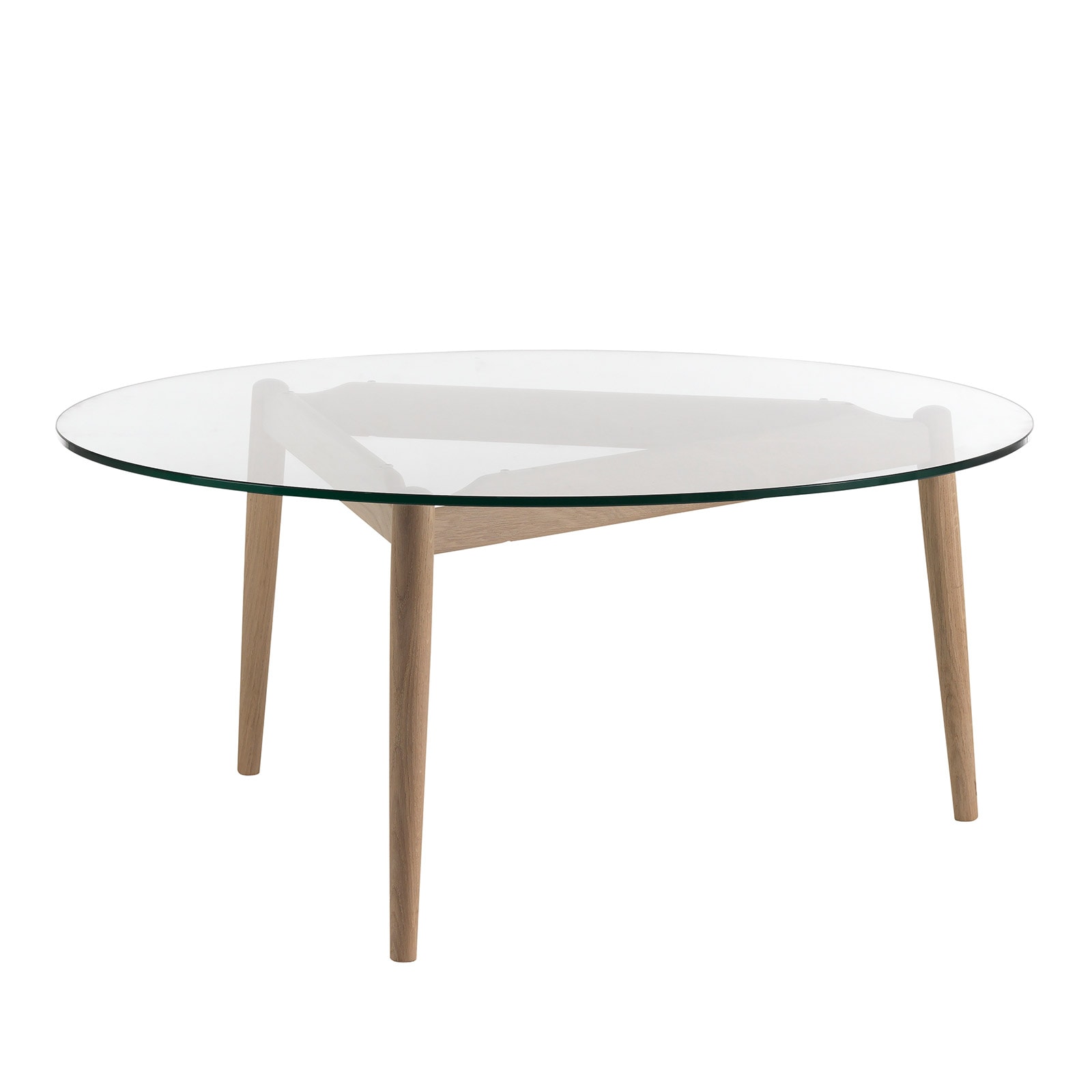 Soffbord 100cm Glasskiva Ek såpa/vitolja Norrgavel